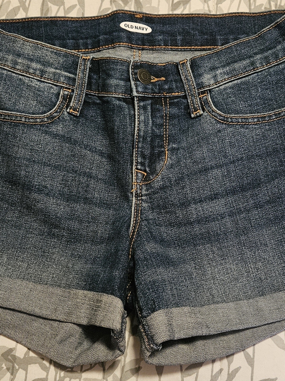 Old Navy Dark Blue Rolled-Hem Denim Shorts